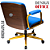 Cadeira Design Office Eames Signature Diretor Dourada com Rodinhas Anti Risco - Capa em Madeira - Azul Bebê - Imagem 5