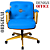 Cadeira Design Office Eames Signature Diretor Dourada com Rodinhas Anti Risco - Capa em Madeira - Azul Bebê - Imagem 4
