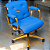 Cadeira Design Office Eames Signature Diretor Dourada com Rodinhas Anti Risco - Capa em Madeira - Azul Bebê - Imagem 2