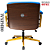 Cadeira Design Office Eames Signature Diretor Dourada com Rodinhas Anti Risco - Capa em Madeira - Azul Bebê - Imagem 3
