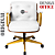 Cadeira Design Office Eames Signature Diretor Dourada com Rodinhas Anti Risco - Capa em Madeira - Branco - Imagem 3