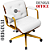 Cadeira Design Office Eames Signature Diretor Dourada com Rodinhas Anti Risco - Capa em Madeira - Branco - Imagem 4