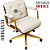 Cadeira Design Office Eames Signature Diretor Dourada com Rodinhas Anti Risco - Capa em Madeira - Branco - Imagem 7