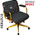 Cadeira Design Office Eames Signature Diretor Dourada com Rodinhas Anti Risco - Capa em Madeira - Marrom Café - Imagem 3