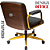 Cadeira Design Office Eames Signature Diretor Dourada com Rodinhas Anti Risco - Capa em Madeira - Marrom Café - Imagem 4