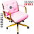 Cadeira Design Office Eames Signature Diretor Dourada com Rodinhas Anti Risco - Capa em Madeira - Rosa Claro - Imagem 3