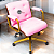 Cadeira Design Office Eames Signature Diretor Dourada com Rodinhas Anti Risco - Capa em Madeira - Rosa Claro - Imagem 2