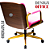 Cadeira Design Office Eames Signature Diretor Dourada com Rodinhas Anti Risco - Capa em Madeira - Rosa Claro - Imagem 6