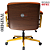 Cadeira Design Office Eames Signature Diretor Dourada com Rodinhas Anti Risco - Capa em Madeira - Caramelo - Imagem 4