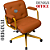 Cadeira Design Office Eames Signature Diretor Dourada com Rodinhas Anti Risco - Capa em Madeira - Caramelo - Imagem 3
