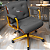 DUPLICADO - Cadeira Design Office Eames Signature Diretor Dourada com Rodinhas Anti Risco - Capa em Madeira - Caramelo - Imagem 2