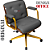 DUPLICADO - Cadeira Design Office Eames Signature Diretor Dourada com Rodinhas Anti Risco - Capa em Madeira - Caramelo - Imagem 4