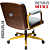 Cadeira Design Office Eames Signature Diretor Dourada com Rodinhas Anti Risco - Capa em Madeira - Cinza Claro - Imagem 6