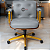 Cadeira Design Office Eames Signature Diretor Dourada com Rodinhas Anti Risco - Capa em Madeira - Cinza Claro - Imagem 1