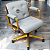 Cadeira Design Office Eames Signature Diretor Dourada com Rodinhas Anti Risco - Capa em Madeira - Cinza Claro - Imagem 2