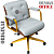 Cadeira Design Office Eames Signature Diretor Dourada com Rodinhas Anti Risco - Capa em Madeira - Cinza Claro - Imagem 4