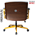 Cadeira Design Office Eames Signature Diretor Dourada com Rodinhas Anti Risco - Capa em Madeira - Cinza Claro - Imagem 5