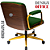 Cadeira Design Office Eames Signature Diretor Dourada com Rodinhas Anti Risco - Capa em Madeira - Verde Escuro - Imagem 5