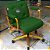 Cadeira Design Office Eames Signature Diretor Dourada com Rodinhas Anti Risco - Capa em Madeira - Verde Escuro - Imagem 2
