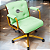 DUPLICADO - Cadeira Design Office Eames Signature Diretor Dourada com Rodinhas Anti Risco - Capa em Madeira - Verde Escuro - Imagem 2