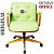 DUPLICADO - Cadeira Design Office Eames Signature Diretor Dourada com Rodinhas Anti Risco - Capa em Madeira - Verde Escuro - Imagem 3
