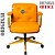 Cadeira Design Office Eames Signature Diretor Dourada com Rodinhas Anti Risco - Capa em Madeira - Laranja - Imagem 3
