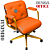 Cadeira Design Office Eames Signature Diretor Dourada com Rodinhas Anti Risco - Capa em Madeira - Laranja - Imagem 4