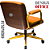 Cadeira Design Office Eames Signature Diretor Dourada com Rodinhas Anti Risco - Capa em Madeira - Laranja - Imagem 5