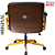 Cadeira Design Office Eames Signature Diretor Dourada com Rodinhas Anti Risco - Capa em Madeira - Azul Marinho - Imagem 6