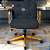 DUPLICADO - Cadeira Design Office Eames Signature Diretor Dourada com Rodinhas Anti Risco - Capa em Madeira - Laranja - Imagem 1