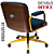 Cadeira Design Office Eames Signature Diretor Dourada com Rodinhas Anti Risco - Capa em Madeira - Azul Marinho - Imagem 5