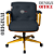 DUPLICADO - Cadeira Design Office Eames Signature Diretor Dourada com Rodinhas Anti Risco - Capa em Madeira - Laranja - Imagem 3