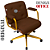 Cadeira Design Office Eames Signature Diretor Dourada com Rodinhas Anti Risco - Capa em Madeira - Marrom - Imagem 4
