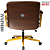 Cadeira Design Office Eames Signature Diretor Dourada com Rodinhas Anti Risco - Capa em Madeira - Marrom - Imagem 6