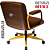 Cadeira Design Office Eames Signature Diretor Dourada com Rodinhas Anti Risco - Capa em Madeira - Marrom - Imagem 5
