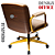 DUPLICADO - Cadeira Design Office Eames Signature Diretor Dourada com Rodinhas Anti Risco - Capa em Madeira - Marrom - Imagem 5