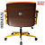 DUPLICADO - Cadeira Design Office Eames Signature Diretor Dourada com Rodinhas Anti Risco - Capa em Madeira - Marrom - Imagem 6