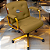 DUPLICADO - Cadeira Design Office Eames Signature Diretor Dourada com Rodinhas Anti Risco - Capa em Madeira - Marrom - Imagem 2