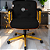 Cadeira Design Office Eames Signature Diretor Dourada com Rodinhas Anti Risco - Capa em Madeira - Preto - Imagem 1