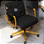 Cadeira Design Office Eames Signature Diretor Dourada com Rodinhas Anti Risco - Capa em Madeira - Preto - Imagem 2