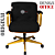 Cadeira Design Office Eames Signature Diretor Dourada com Rodinhas Anti Risco - Capa em Madeira - Preto - Imagem 3