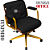 Cadeira Design Office Eames Signature Diretor Dourada com Rodinhas Anti Risco - Capa em Madeira - Preto - Imagem 4