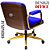 Cadeira Design Office Eames Signature Diretor Dourada com Rodinhas Anti Risco - Capa em Madeira - Azul Royal - Imagem 5