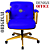 Cadeira Design Office Eames Signature Diretor Dourada com Rodinhas Anti Risco - Capa em Madeira - Azul Royal - Imagem 3