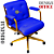 Cadeira Design Office Eames Signature Diretor Dourada com Rodinhas Anti Risco - Capa em Madeira - Azul Royal - Imagem 4