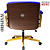 Cadeira Design Office Eames Signature Diretor Dourada com Rodinhas Anti Risco - Capa em Madeira - Azul Royal - Imagem 6