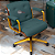 Cadeira Design Office Eames Signature Diretor Dourada com Rodinhas Anti Risco - Capa em Madeira - Verde - Imagem 2