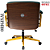 Cadeira Design Office Eames Signature Diretor Dourada com Rodinhas Anti Risco - Capa em Madeira - Verde - Imagem 6