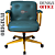 Cadeira Design Office Eames Signature Diretor Dourada com Rodinhas Anti Risco - Capa em Madeira - Verde - Imagem 3