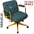 Cadeira Design Office Eames Signature Diretor Dourada com Rodinhas Anti Risco - Capa em Madeira - Verde - Imagem 4